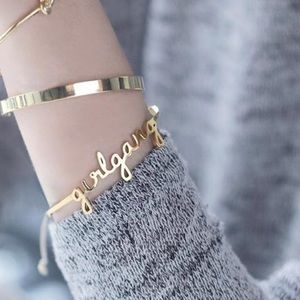 Wanderlust + Co Girlgang Gold Bangle bracelet